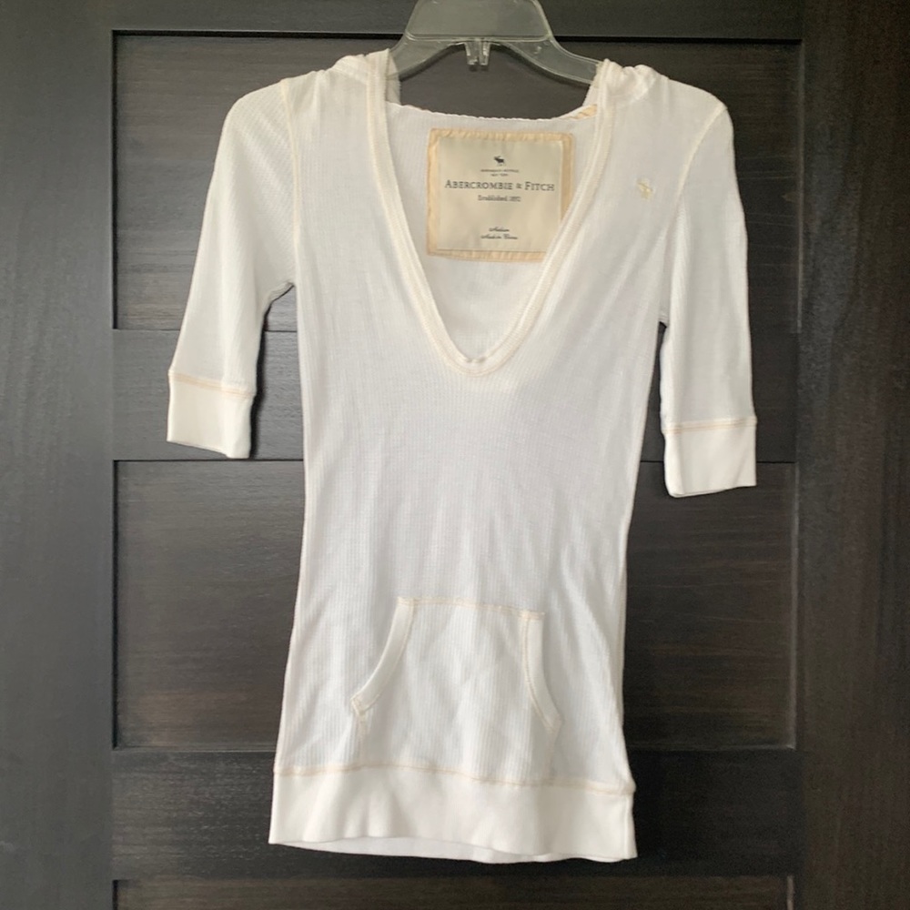COPY - Abercrombie Waffle Henley Hoodie T Shirt - M